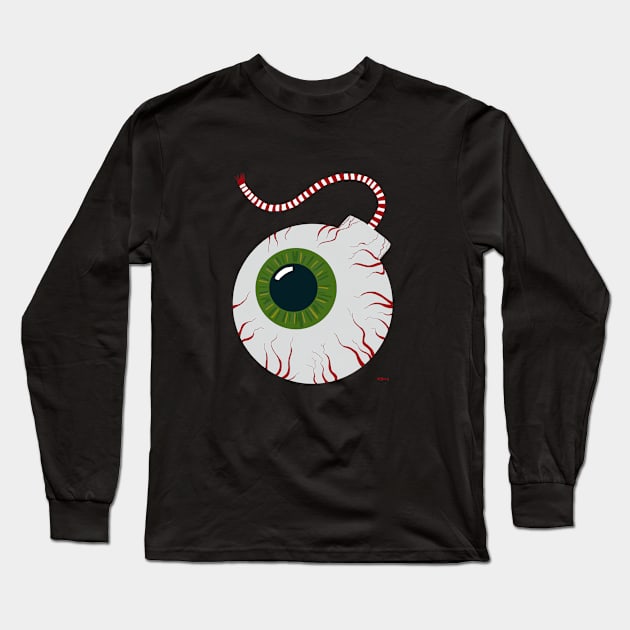 Eyeball bomb green Long Sleeve T-Shirt by KBILU_Art